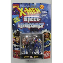 Gambit vs Bishop X-men Steel Mutants ToyBiz Marvell Comics DIE CAST metal