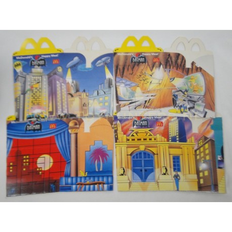 4x Batman McDonalds 1993 Happy Meal toys w/boxes- Animated Series