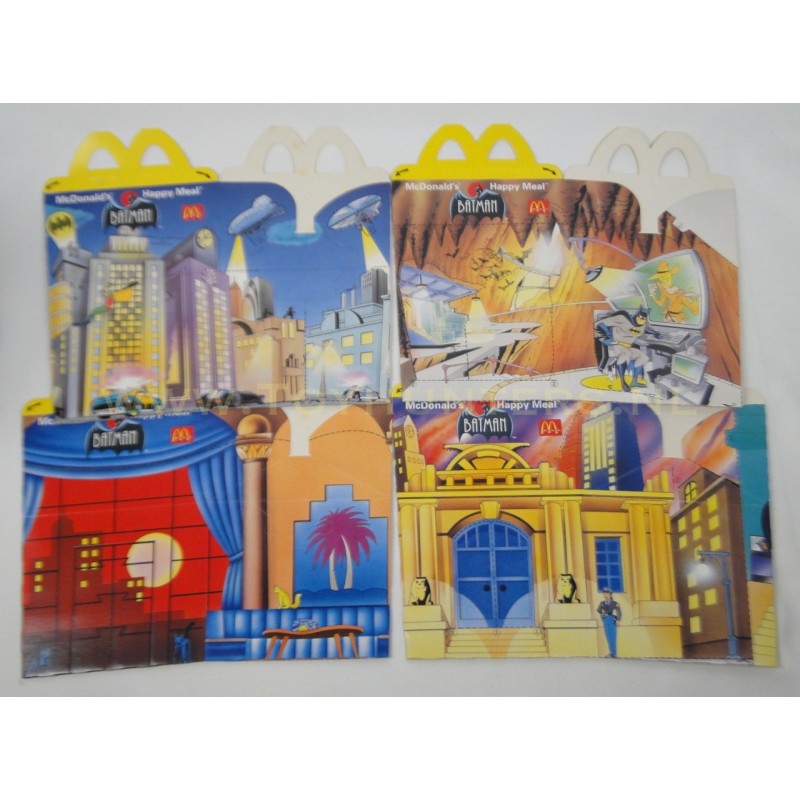 Vintage NOS McDonald’s Happy Meal Batman The Animated Series Box’s Set Of 4 