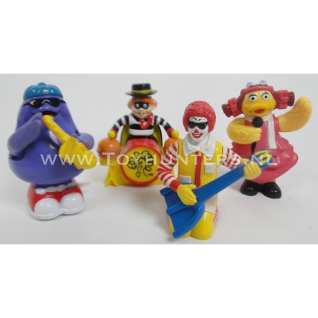 4x Wind Up Band Set 1993 Mcdonalds Happy Meal Toys